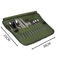 Bolsa de almacenamiento de cubiertos para acampar al aire libre, bolsa enrollable portátil, almacenamiento de cubiertos, estuche resistente al agua para tenedores, cucharas y palillos - details 9