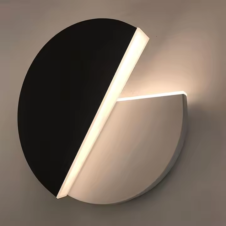 LED Aplique de Pared Giratorio 8W GOECO, Aluminio, Negro, 3000K Luz Blanca Cálida, Lámpara de Pared Moderna para Pasillo, Dormitorio, Salón, 22*22*5 CM - 1