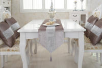 Corredor de Mesa de Terciopelo Plateado Moderno ANUMEI Cubierta de Mesa Gris Negro Decorativo Material Poliéster Hecho en China - details 12