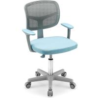 Juvenil para Escritorio Ajustable en Altura, Ruedas con Frenos, Giratoria de Red para Niños de 3-10 Años Azul - details 0