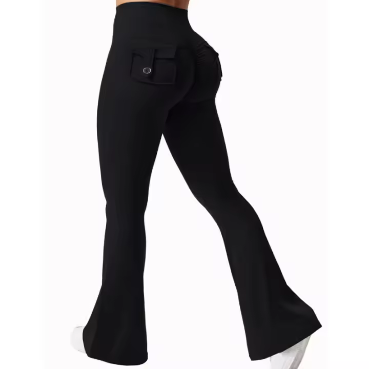 Pantalones de yoga para mujer con ropa de compresión de malla de pierna ancha, con una sensación fresca y desnuda 2024 - 1
