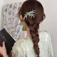 Horquilla con borla de hoja, traje Tang, pinza para el pelo, estilo antiguo, horquilla de estilo antiguo, accesorios para el cabello para niña, tocado de estilo chino verde - details 11