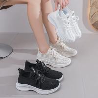 Zapatillas de deporte a la moda para mujer, zapatos informales de malla transpirable con tejido de mosca, suela suave hueca, para exteriores - details 18
