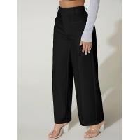 Pantalones de pierna recta para mujer, cintura alta, ropa blanca elegante, pantalones de moda coreana - details 4