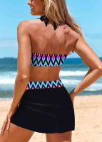 Bañador de alta calidad para mujer, traje de baño con estampado de ondas, falda corta, tankini, conjunto de dos piezas, S-6XL - details 2