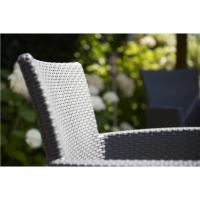 Sillón de jardín para exterior e interior con cojín incluido, Resina con acabado de ratán plano, Color Blanco - details 13