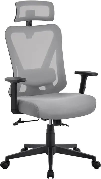 Silla de Oficina Ergonómica Reposapiés Ajustable Inclinable con Bloqueo - 1