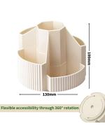 Organizador de papelería de escritorio 5 ranuras caja de almacenamiento de papelería 360 grados giratorio lindo lápiz taza olla para oficina en casa escuela - details 5