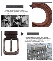 BUNO Auténtico Cuero de Vaca Belts Capa Superior de Moda de Diseñador para Hombres Alta Calidad - details 2