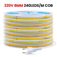 Tira de LED COB de 5M, 10M, 15M, 20M, 220V, 240LEDs/m, cinta LED adhesiva, tira de luz LED Flexible no impermeable, blanco cálido/blanco Natural/blanco - details 0