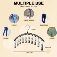 Perchero de alineación para ropa en acero inoxidable multifuncional, ahorrador de espacio, organizador de armario para pantalones - details 2