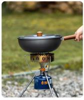 Olla de Picnic portátil de madera maciza de aleación de aluminio para exteriores, sartén para el hogar con mango desmontable - details 5