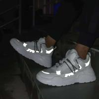 Zapatos deportivos reflectantes de alta calidad para hombre, con cómodo forro de malla y cordones, para verano, primavera y otoño - details 9