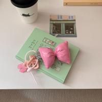 Llavero De Goma PU Con Borla Para Niñas Decoración De Cadena De Mochila Y2K Encanto De Goma Acrílica Adorno De Bolso - details 6