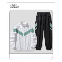 Conjunto Deportivo Casual para Hombres Primavera/Verano Chaqueta de Tracksuit con Cremallera, Pantalones con Cordón Material de Poliéster Diseño Sólido - details 11