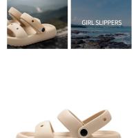 Sandalias deslizantes de doble correa para mujer, sandalias con correa para exteriores, informales, suela gruesa, para playa, impermeables, EVA, en espiga, DIY - details 20