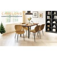 Upholstered Velvet Chair Mid Century Modern Metal Legs Dining Chairs