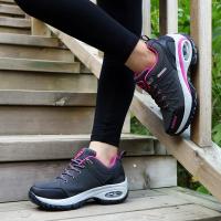 Zapatillas de deporte para mujer, zapatos de plataforma cómodos y transpirables, zapatos informales con cordones a la moda para mujer, botas cortas para exteriores - details 5