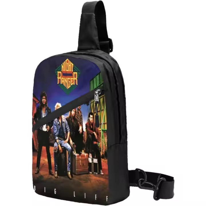 Bolso NEGRO, mochila de hombro multifuncional plegable, mochila de viaje de ocio, bolso de pecho adecuado para senderismo y ciclismo, Night Rock Ranger - 1