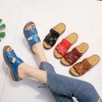 Women Cross Strap Sandals Buckle Strap Open Toe Solid Color Non-slip Slippers Slip-on Shoes - details 7