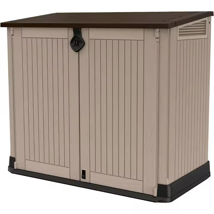 Cobertizo de jardín Exterior, Capacidad 880L, Color Topo/Beige, 132 x 71,5 x 113,5 cm - 1