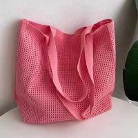Bolso tejido hueco informal de gran capacidad, bolso de mano tejido para playa, bolso de mano de estilo perezoso, bolso trenzado para axila para mujer y niña - details 10