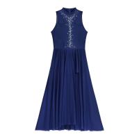 Elegante Traje de Patinaje de Hielo para Mujeres Leotardo de Ballet de Malla Transparente sin Mangas Traje de Baile Lírico Contemporáneo - details 15