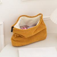 Bolsa de cosméticos de pana de gran capacidad para mujer, organizador de artículos de tocador, bolsa de maquillaje con cremallera, bolso de mano, bolsa de almacenamiento de cosméticos para chica de viaje - details 3