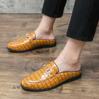 Sandalias con diseño de piedra sintética para hombre, zapatos con hebilla de herradura, tacón versátil, a la moda - details 19