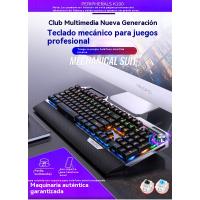 K100 Metal Verdadero Teclado Mecánico Pomo Reposamanos Gaming Eje Cian Cableado USB - details 1