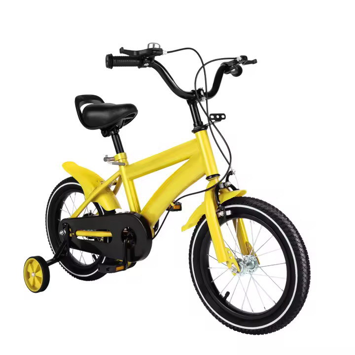 Bicicleta Unisex para niños, bicicleta de ciclismo para niños y niñas, amarillo, 14 pulgadas - 1