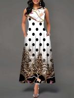 Women's Boho Long Dress Elegant Sleeveless Floral Print Casual Beach Party Summer Dress - details 7