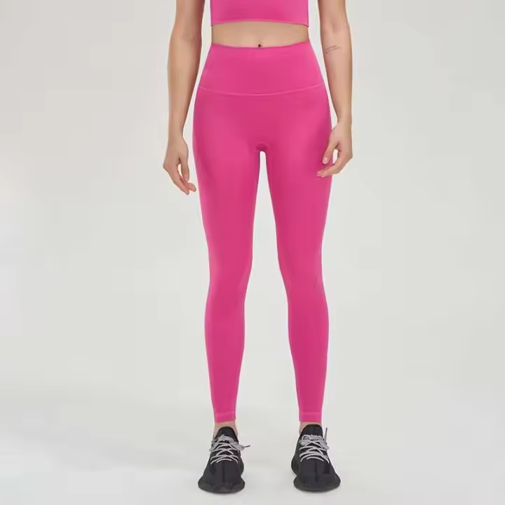 Pantalones de yoga para mujer Try to BN, malla push-pull de cintura alta, sin costuras, color nude - 1