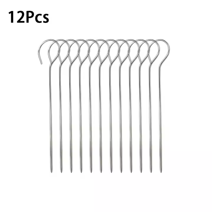 Parrilla para freidora de aire de acero inoxidable, redonda con pinchos a la parrilla, estante para pinchos colgantes, parrilla Vertical para el hogar, cocina al aire libre - 1