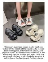Sandalias con cordones de suela gruesa para mujer, zapatillas de playa al aire libre con aumento de altura, diseño de zapato plano, verano 2025 - details 0