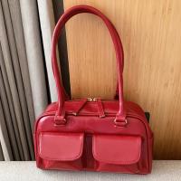Bolso de mano de moda informal de cuero de PU vintage con diseño de doble bolsillo para mujer - details 1