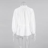 Camisa y blusa de mujer Kawaii con mangas abullonadas con cordones lindos sueltos elegantes jóvenes simples baratos Tops femeninos - details 9