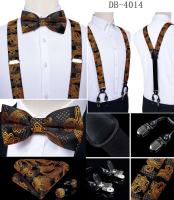 Conjunto de Borlas de Seda para Hombres Paquete de Cuadrillo de Paisley Naranja Pintado - details 15