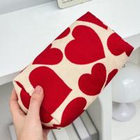 Bolsa de maquillaje con diseño de amor de gran capacidad, bolsa de cosméticos con forma de corazón de pana con cremallera, bolsa de almacenamiento de artículos de tocador de regalo encantador para mujer - details 7