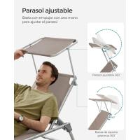 Silla de Senderismo Tumbona Reclinable Plegable, Ligera, 55 x 193 x 31 cm, Carga 150 kg - details 48