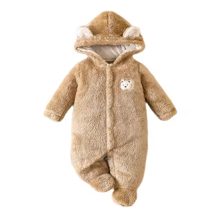 Hibobi Monopinto De Algodón Para Niños En Invierno Con Capucha Forma Oso Manga Larga Suéter Acolchado Para Bebés Menores De Un Año - 1