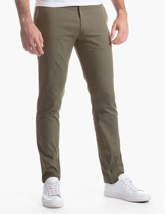 Pantalones Largos de Algodón Puro de Alta Elasticidad Estilo Otoñal para Hombres - 1