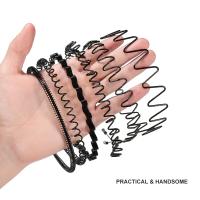 Diadema de Metal para hombre y mujer, bandas para el cabello a la moda para deportes al aire libre, antideslizante, suave, elástico, peine para dientes, accesorios para el cabello Unisex, 6 uds. - details 2