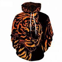 Sudadera con capucha informal para hombres y niños, con impresión digital 3D de tigre arcoíris, nueva - details 2