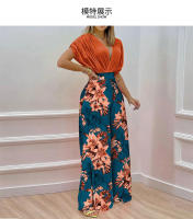 Conjunto informal de moda para mujer, pantalones de pierna ancha estampados con cuello en V, temperamento, nuevo estilo, otoño 2025 - details 1
