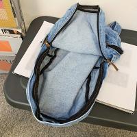 Mochila con detalle de parche de letras, Bolsa Escolar con cremallera, elegante mochila para portátil de gran capacidad para trabajo y viajes - details 3
