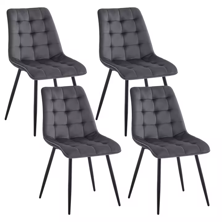 EGOONM, un juego de 4 sillas de comedor de terciopelo, patas de Metal, silla moderna y cómoda para cocina, dormitorio, sala de estar, muebles para el hogar - 1