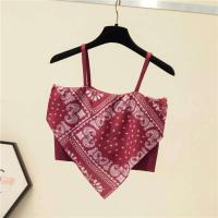 Camiseta sin mangas de verano, camiseta sin mangas ajustada con estampado retro y cuello cuadrado, camiseta para mujer - details 4