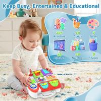 Juguetes para niños pequeños, tablero ocupado Montessori Musical, juguete educativo temprano para niños pequeños, juguete de desarrollo de habilidades motoras, edad Foral - details 0
