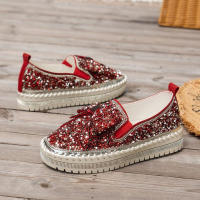Zapatillas para Mujer de Tamaño Grande Primavera 2025 Suela Gruesa con Cordón de Diamantes de Imitación Estilo Coreano Casual para Estudiantes - details 16